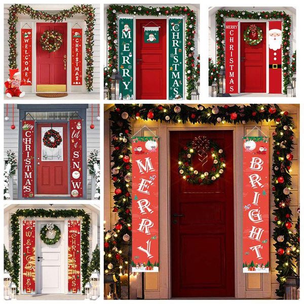 

christmas couplet door banner porch sign christmas holiday hanging decoration porch sign decorative family festive party supplies dhd808