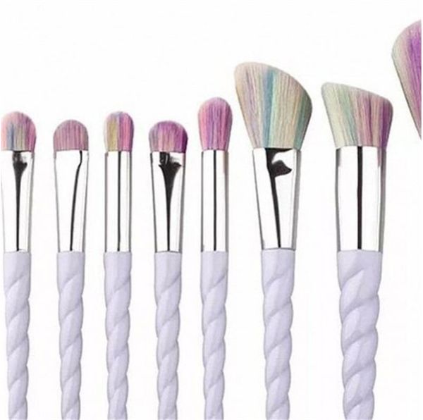 

plastic make up brush set unicorn bristle made brushes kit spiral handle cosmetic soft hairbrush home face beauty accessories 11af g2