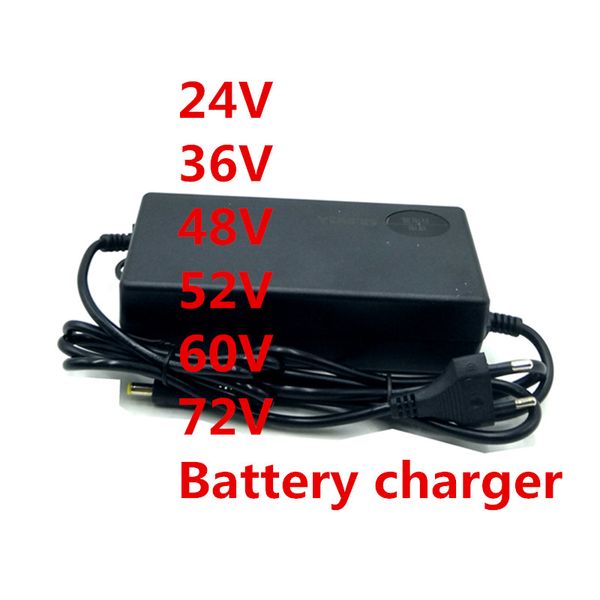 24v 36v 48v 52v 60v 72v 2A 3A lítio carregador porta DC eléctrico bicicleta e scooter de armazenamento de energia motora