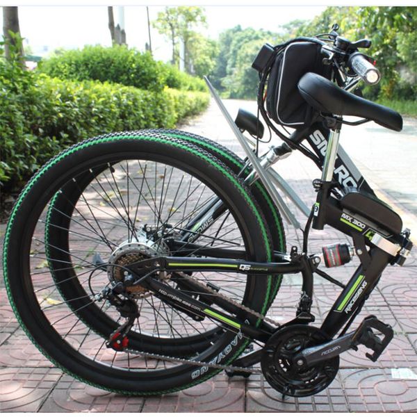 

wholesale high speed 26 "350w/500w electric bike 21 speed with removable powerful battery 10ah/13ah foldable electric bike, Silver;blue