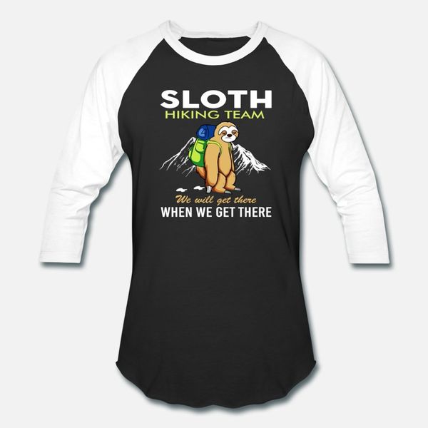 

sloth hiking team we will get there when we get t shirt men personalized cotton round neck novelty crazy building summer style shirt
