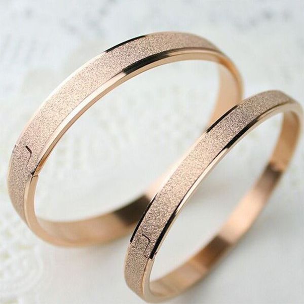 

pb30 fashion new style scrub simple lovers boys and girls gifts gold plate titanium bangle ing, Black