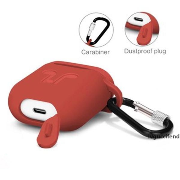 

for airpod case carabiner silicone soft ultra thin protector for air pods covers dustproof plug anti-drop cases with hook retail box