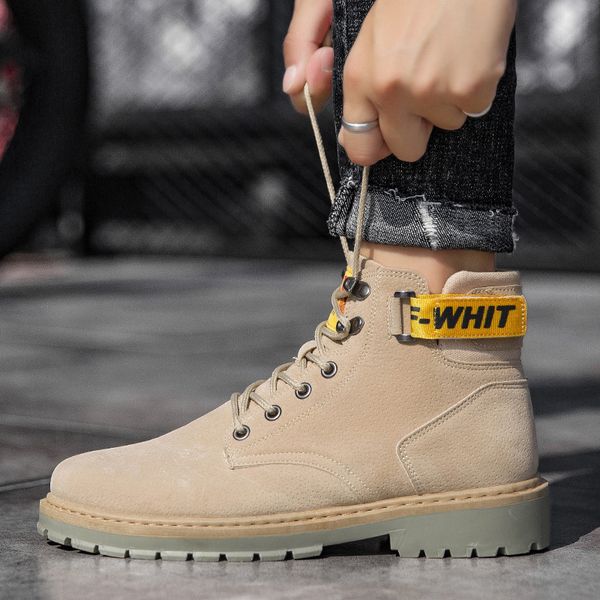 

марка ботильоны мода повседневная мужская обувь кроссовки мужчины flock инструментальное узелок winter boots мужской дышащий осень, Black