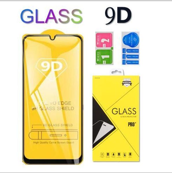 

2pcs full cover tempered glass for samsung a10 20 30 40 50 a60 70 80 90 a51 a71 a81 a91 9d curved screen protector with package