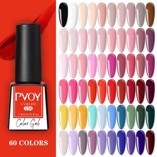 

nail art kits pvoy 6pcs/kit glitter uv gel polish set color led varnish semi permanent soak off base coat
