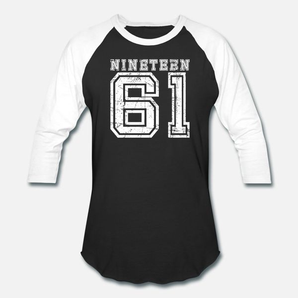 

nineteen 1961 t shirt men personalized short sleeve s-xxxl clothing anti-wrinkle authentic spring autumn leisure shirt, White;black