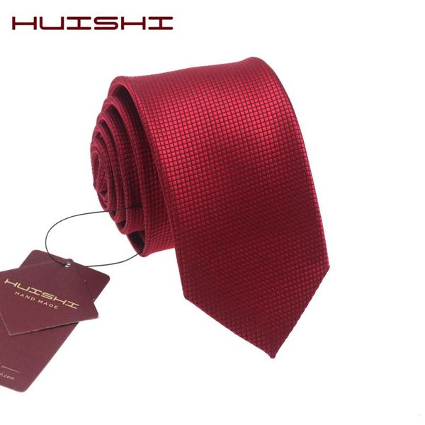 

huishi new arrival classic mens tie red 8cm formal necktie solid red waterproof ties 6cm for man business wedding gifts party, Black;gray