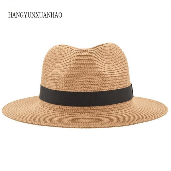 

vintage panama hat men straw fedora male sunhat women summer beach sun visor cap chapeau cool jazz trilby cap sombrero, Blue;gray