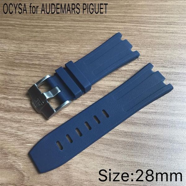 

luxury watch 28mm camouflage rubber silicone waterproof strap with stainless steel pin buckle fit for ap watch, Black;brown