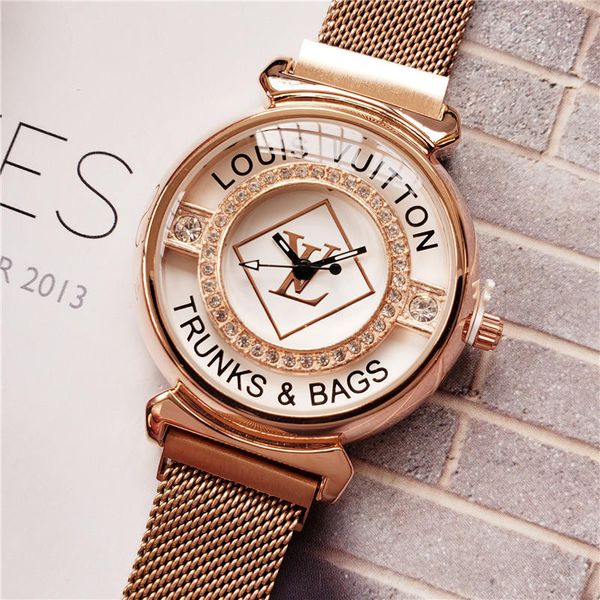 

ultra-thin diamond flower watch fashion temperament girl gift new female watch, Slivery;brown