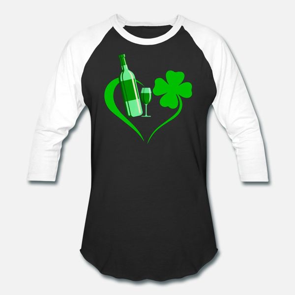 

wine shamrock heart st patricks day t shirt men personalized short sleeve size s-3xl standard fitness authentic summer unique shirt