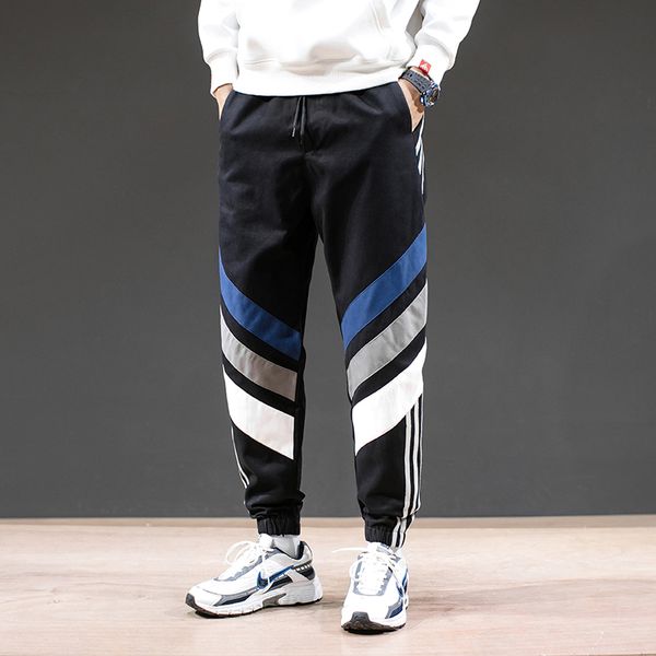 

japanese loose large men's harem pants men's casual pants sports capris, Black