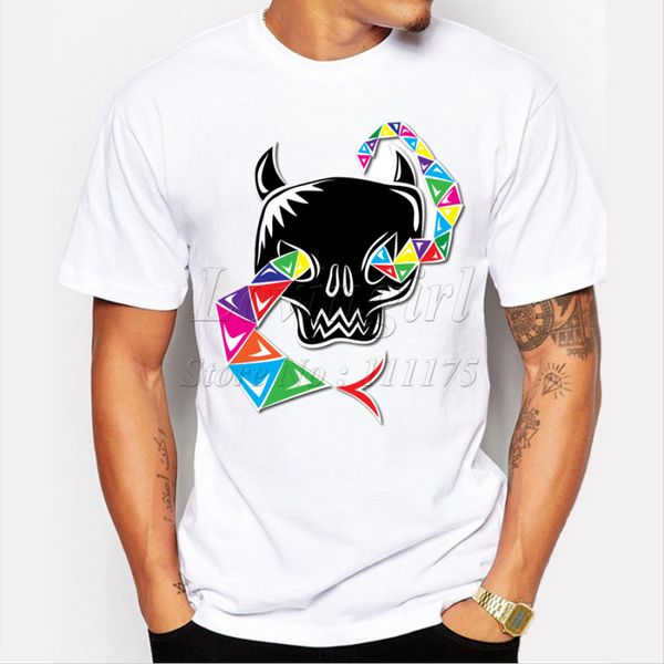 

2019 men's fashion short sleeve snake and skulls design t-shirt harajuku funny tee shirts hipster o-neck cool