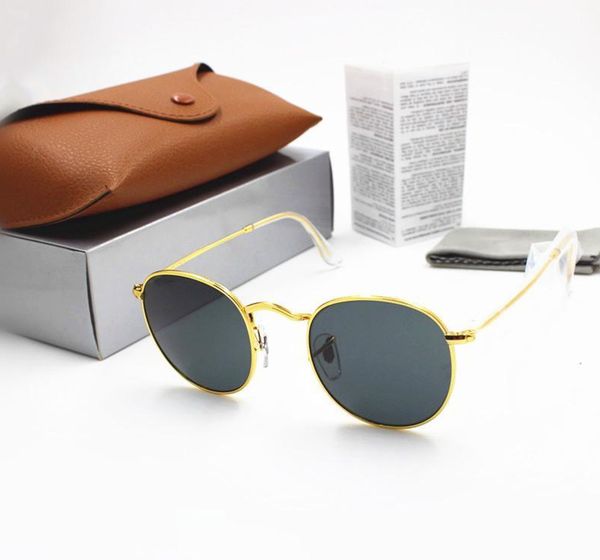 

fashion round sunglasses mens womens designer yxvaxl brand sunglasses gold metal black dark 50mm glass lenses better brown case