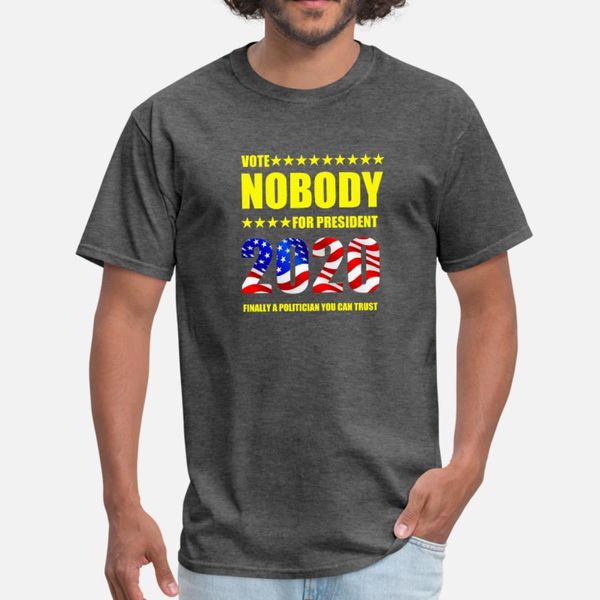 

vote nobody for president 2020 selling t shirt men design short sleeve s-xxxl homme graphic authentic spring formal shirt