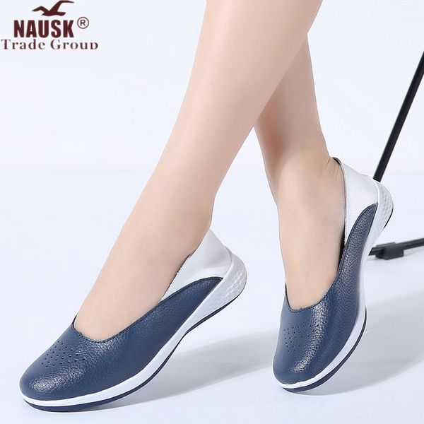 

2020 autumn women cutout flats shoes female flat nursing shoes woman slip on loafers slipony, Black