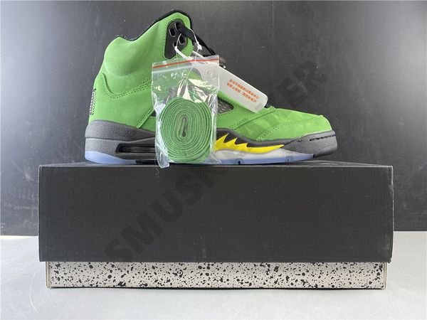 

2019 og 5 5s орегон зеленый jumpman баскетбол обувь кожа верхних проектировщик мужские новые моды тренеры спортивные кроссовки размер 7-13 c