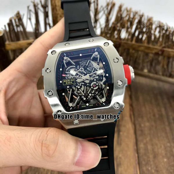 

new silver case skeleton dial r35-02 miyota automatic mens watch 35-02 gents sport new watches back rubber strap, Slivery;brown