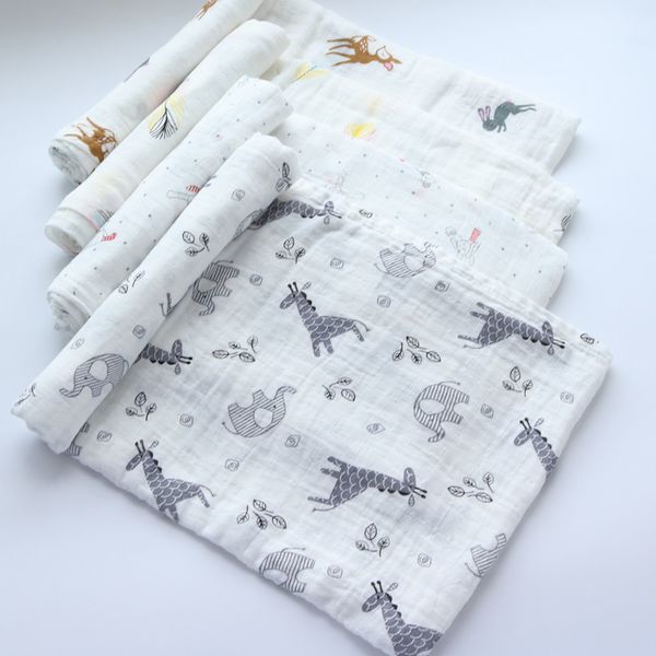 

muslin cotton baby swaddles newborn baby blankets kids breathable multi-use gauze bath towel soft sleeping warp blankets