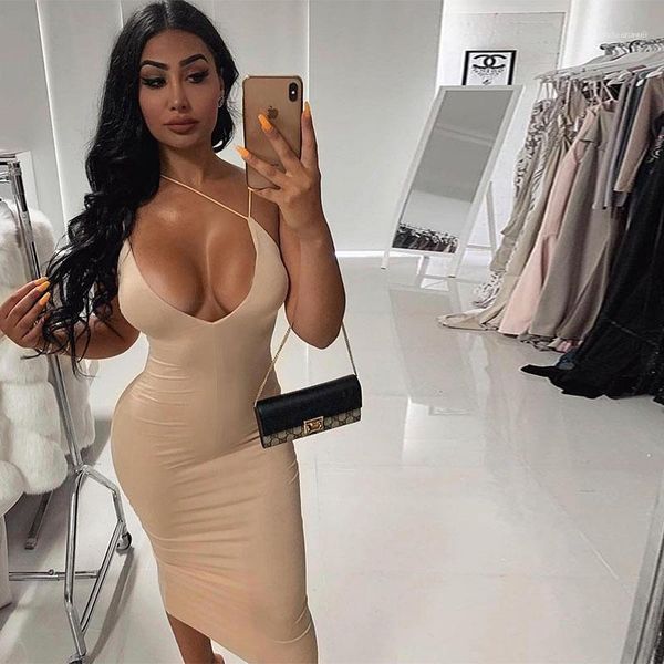 

женская backless sexy ремень летнего платья дизайнер-футляр высокой талии платья женщина ночной клуб глубокий v шея платье, Black;gray