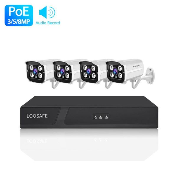 

h.265 4ch 5mp poe ip cctv security surveillance system kit outdoor 1080p waterproof p2p home hdd onvif video monitor nvr camera
