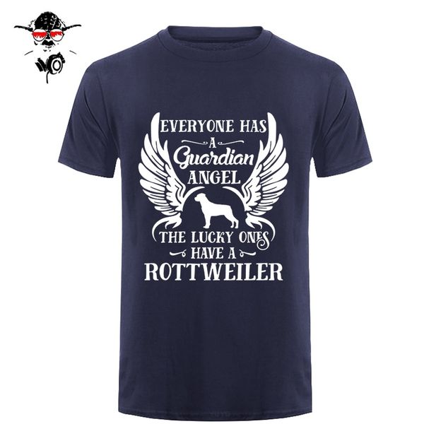 

brand funny my guardian angel is a rottweiler t shirt tshirt men cotton short sleeve t-shirt camiseta