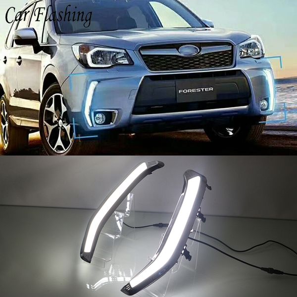 

автомобиль мигания forester 2013 2014 2020 2020 led drl дневного света daylight водонепроницаемый желтый сигнал