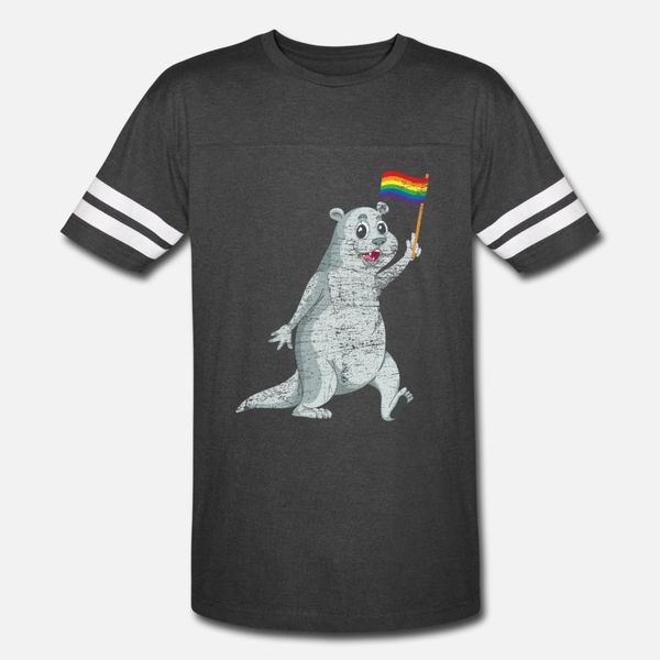 

otter lgbt t shirt men printing short sleeve o neck family fit comfortable spring autumn pattern shirt