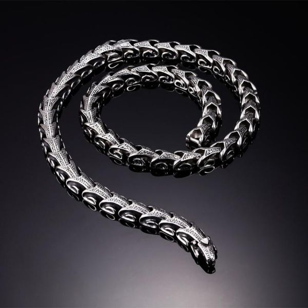 

chains 10mm men dragon bone biker necklace 316l stainless steel chain link jewelry 2 wear method necklaces or bracelet wholesale, Silver