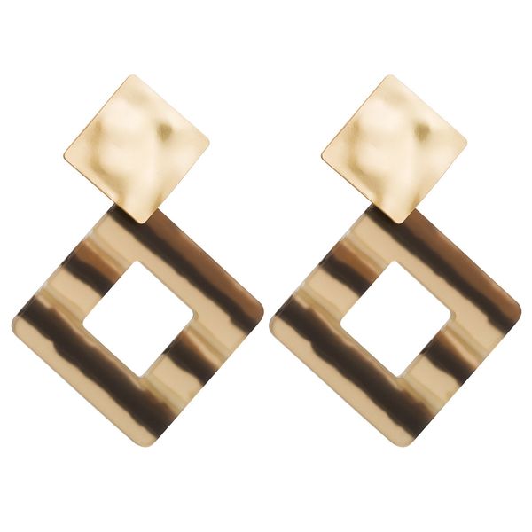 

square acetate geometric earrings women's fashion earrings ins wind bohemia, Golden