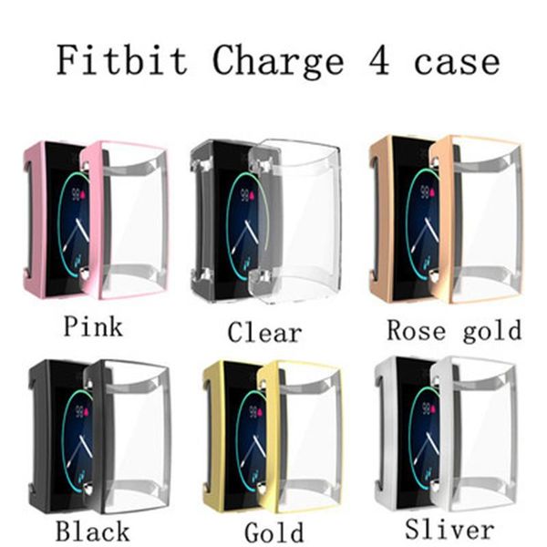 

cgjxscgjxsplating protective case for fitbit charge4 3 smart watch cover full edged protector anti shock with screen film shell durable