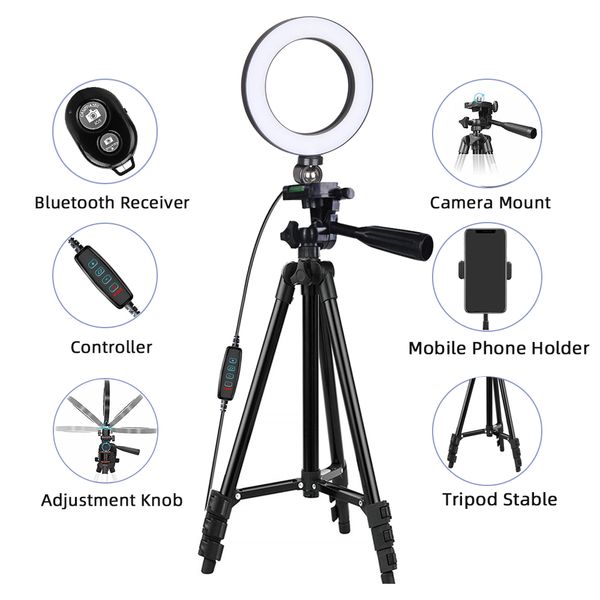 

10in led ring light ring light tripod pgraphy lighting selfie ring light selfie for phone camera