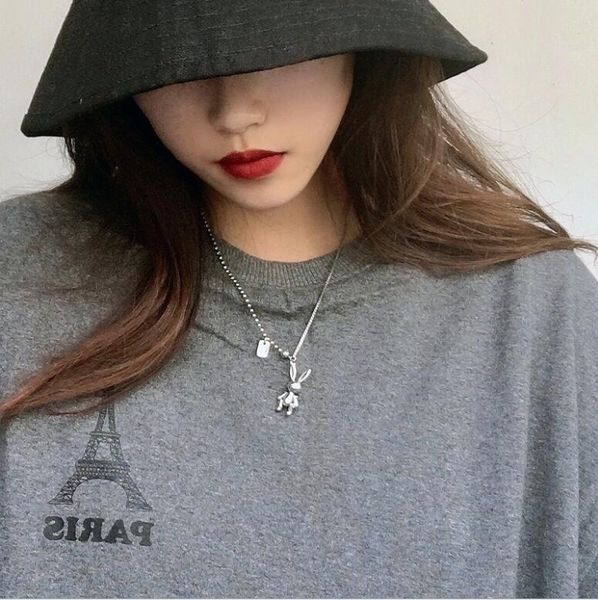 

2020 stereoscopic smiling punk geometric square letter pendant chain metal necklace for men women girls hip hop, Silver