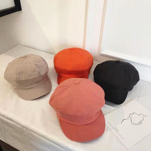 

berets women cotton linen winter autumn octagonal beret caps stylish artist painter sboy hats black grey, Blue;gray