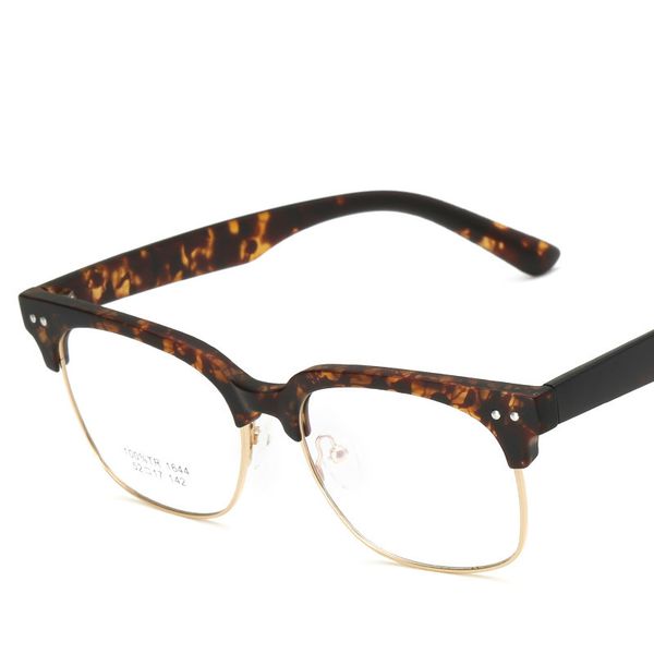 

2020 vintage tr90 half clear lens glasses brand eyeglasses frame lunette de vue femme, Black