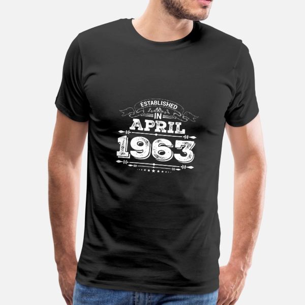 

established in april 1963 t shirt men designer cotton o neck letter sunlight new fashion spring normal shirt, White;black