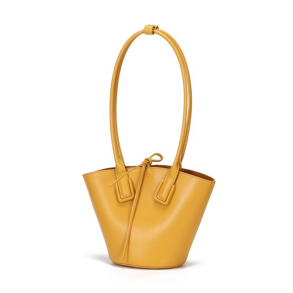 

women shoulder bag large capacity tide solid color leather bucket handbag quality women totes shopping bag casual wild lady