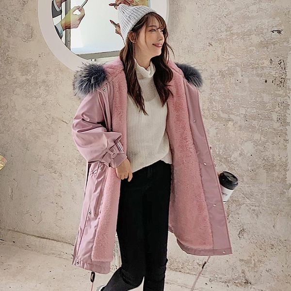 

women winter jacket coat warm long parka fashion faux fur liner fur collar hooded long down jacket, Black;brown