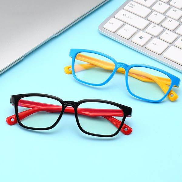 

sunglasses children's optical glasses flexible single piece flat mirror anti-blue light silicone goggles, White;black