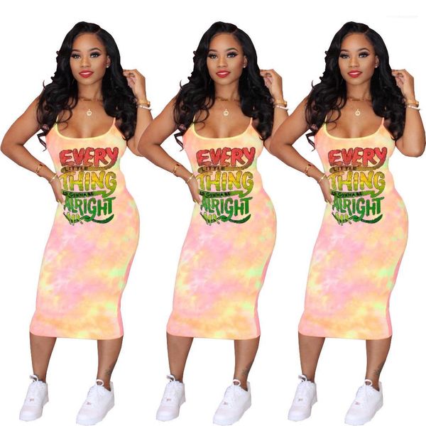 

color midi dresses female clothing luxury womens designer dress summer sleeveless letter print casual dresses slim multi, Black;gray