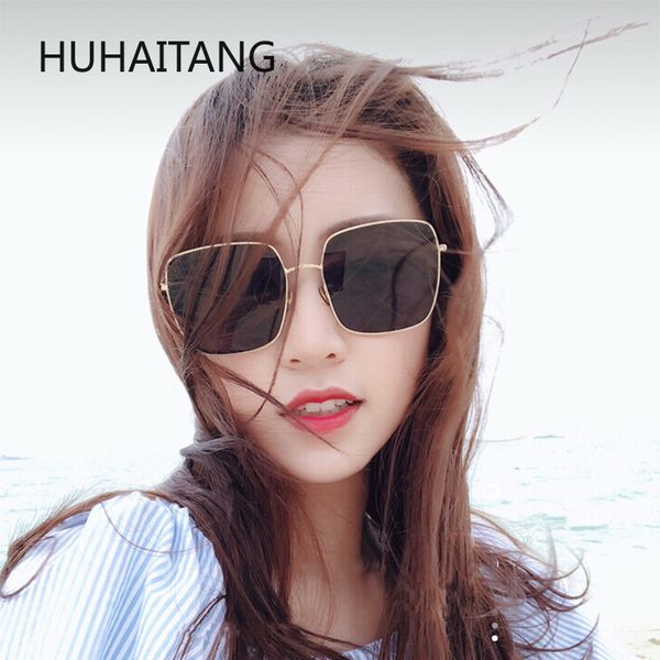 

huhaitangstar metal sunglasses fashion men and women sunglasses big frame fashion glasses korean style square, White;black