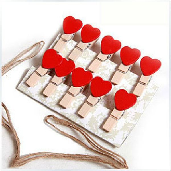 

cute peach heart p clips set lovely folders wooden clips