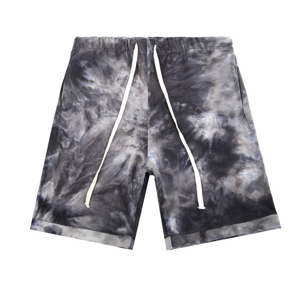 

original tie dye oversize drawstring casual shorts harajuku streetwear loose cotton summer knee length pants hip hop shorts men, White;black