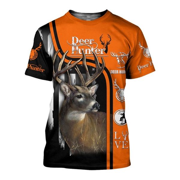 

animal deer wolf hunting color men 3d print shirts humor hippie comics men clothing
