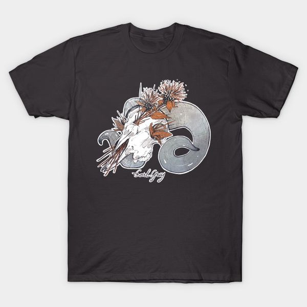 

men t-shirt morbiditea earl grey with ram skull by micaeladawn tshirt women t shirt men cotton tees harajuku