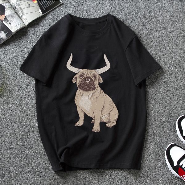 

bull dog graphic tees новая мода марка o шеи slim fit с коротким рукавом футболка мужчины trend футболка casual women t-shirt