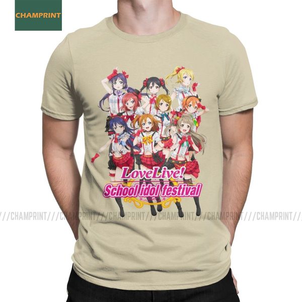 

men's love live school idol project t shirts loli hoshizora rin sunshine aqours anime cotton short sleeve tee shirt 6xl t-shirts