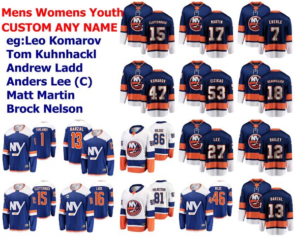 

new york islanders jerseys womens kids eberle jersey ross johnston leo komarov tom kuhnhackl andrew ladd hockey jerseys custom stitched, Black;red