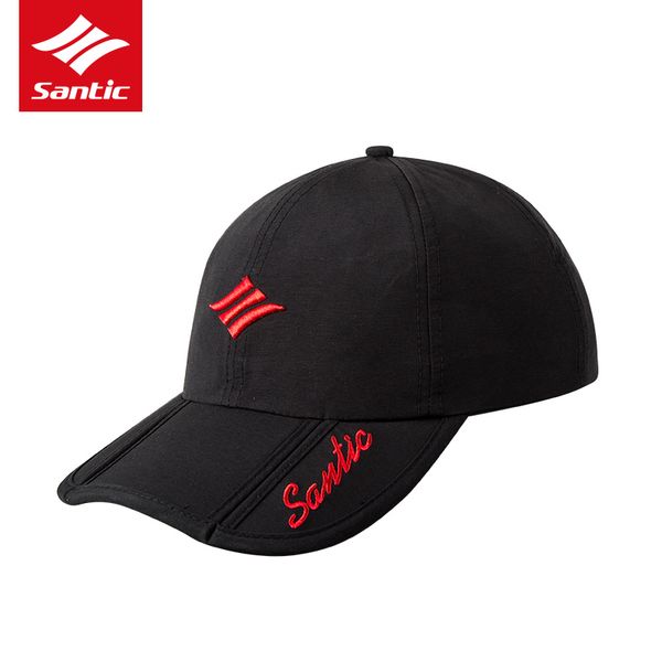 

santic sports cycling caps cap mens hat for fish outdoor fashion line baseball cap long visor brim sun hat bone gorras, Black
